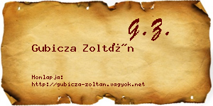 Gubicza Zoltán névjegykártya