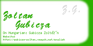 zoltan gubicza business card